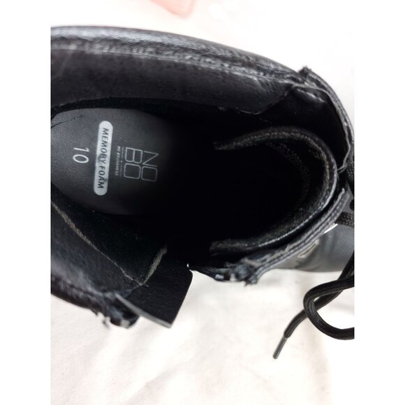 NOBO Women's Size 10 Chunky Heel Combat Boots Black Faux Leather - Picture 6 of 8